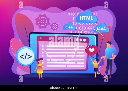 Computer programming camp concept vector illustration Stock Vector ...