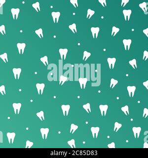 Stylized doodle, hand drawn outline of teeth. A seamless tooth pattern background. Decorative oral dental hygiene vector illustration Stock Vector