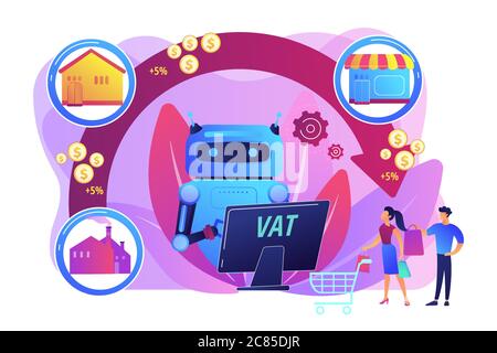 Value added tax system concept vector illustration Stock Vector