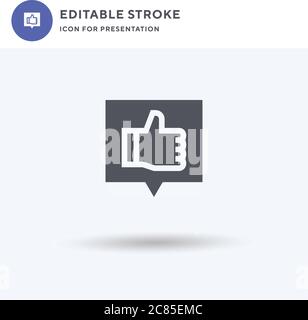 Good Review icon vector, filled flat sign, solid pictogram isolated on white, logo illustration. Good Review icon for presentation. Stock Vector
