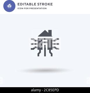 Smarthome icon vector, filled flat sign, solid pictogram isolated on white, logo illustration. Smarthome icon for presentation. Stock Vector