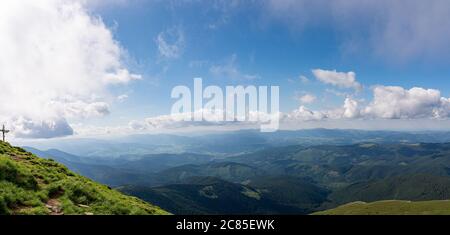 The Carpathians Hoverla Mountains Ukraine landscape springtime clouds sunrise beautiful view Stock Photo