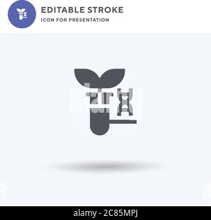 Genetic Engineering icon vector, filled flat sign, solid pictogram isolated on white, logo illustration. Genetic Engineering icon for presentation. Stock Vector