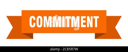 commitment ribbon. commitment paper band banner sign Stock Vector