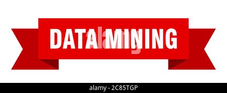 data mining ribbon. data mining paper band banner sign Stock Vector