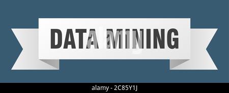 data mining ribbon. data mining paper band banner sign Stock Vector