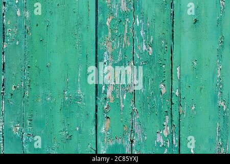 Picturesque background of old stripped blue painted boards Stock Photo