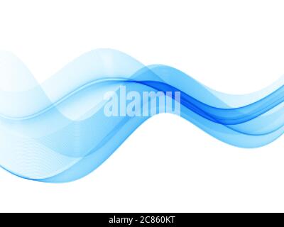 Smooth waves or lines .Abstract background.Blue wave Vector eps10 Stock Vector