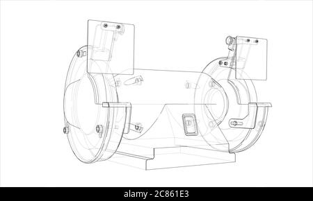 Outline electric grindstone Stock Photo