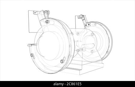 Outline electric grindstone Stock Photo