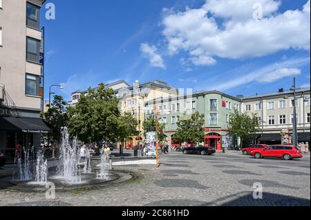 Skvallertorget (Gossip square) in Norrkoping during summer in Sweden ...