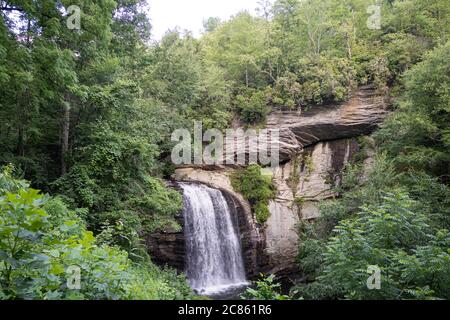 Looking glass falls in North Carolina with no people in the photo. Stock Photo