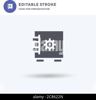 Safebox icon vector, filled flat sign, solid pictogram isolated on white, logo illustration. Safebox icon for presentation. Stock Vector