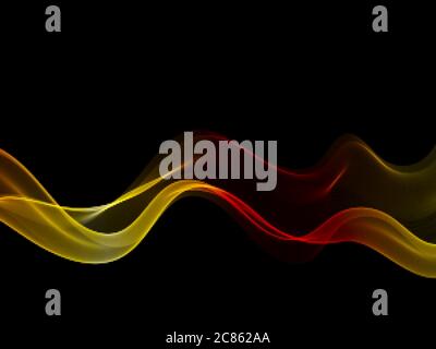 Abstract gold wave ,black background. Vector illustration Stock Vector