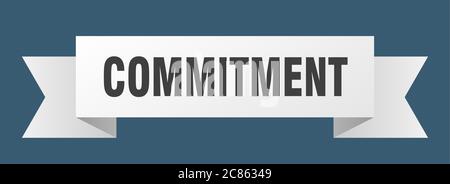 commitment ribbon. commitment paper band banner sign Stock Vector