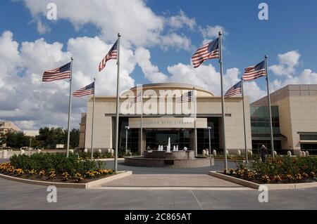 College Station, Texas USA, November 7, 2005: Exterior of the main entrance to the George H.W. Bush Presidential Archives and Museum at Texas A&M University. ©Bob Daemmrich Stock Photo