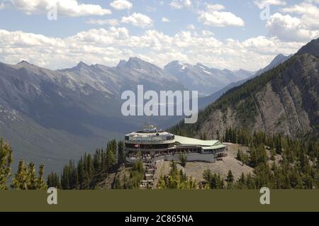 Banff, Alberta Canada, August, 2005: Visitors center on Sulphur Mountain in Banff National Park in the Canadian Rockies is immensely popular with tourists in the summertime. ©Bob Daemmrich Stock Photo