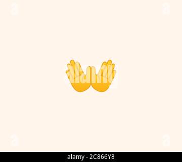 Open hands emoji vector isolated illustration. Open hands emoticon. Vector Open hands gesture Stock Vector
