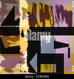 abstract geometric pattern background, with strokes and splashes Stock Vector