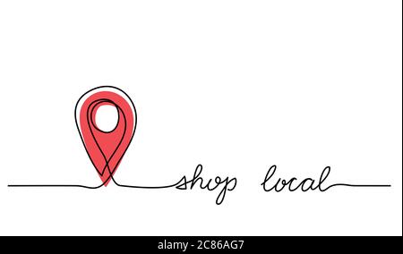 Shop local simple web banner with pinpoint icon Stock Vector Image ...