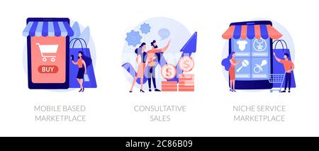 Selling techniques vector concept metaphors Stock Vector