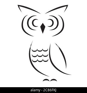 Abstract owl. Isolated on white background. Stock Photo