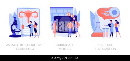 Fertility treatment and artificial insemination abstract concept vector illustrations. Stock Vector