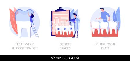 Teeth straightening vector concept metaphors. Stock Vector