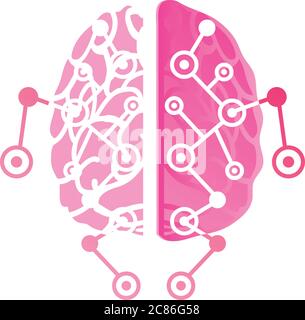 brain electrical circuit on white background vector illustration design Stock Vector