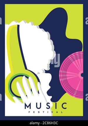 poster music festival, musical creative invitation vector illustration design Stock Vector