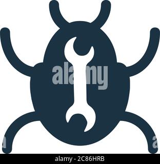 Bug Fixing icon. Beautiful design and fully editable vector for commercial, print media, web or any type of design projects. Stock Vector