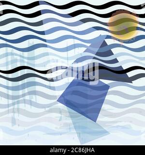 abstract background composition, with strokes, splashes and waves Stock Vector