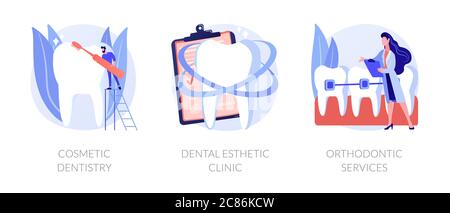 Cosmetic dentistry vector concept metaphors. Stock Vector