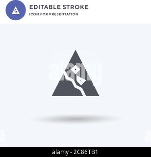 Landslide icon vector, filled flat sign, solid pictogram isolated on white, logo illustration. Landslide icon for presentation. Stock Vector