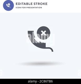 No Calls icon vector, filled flat sign, solid pictogram isolated on white, logo illustration. No Calls icon for presentation. Stock Vector