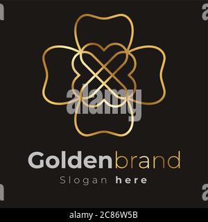 Golden brand logo icon vector template design Stock Vector