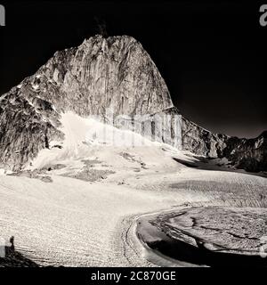 Mountain Peak and Snowy Landscape, Bugaboo Provincial Park, British Columbia, Canada Stock Photo
