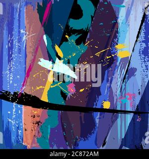 abstract background composition, with paint strokes, splashes and stripes Stock Vector