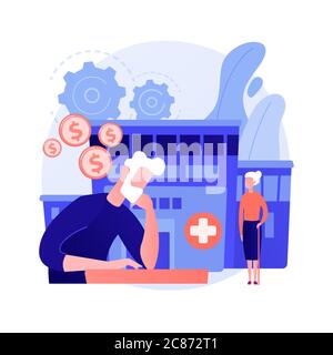 Retirees healthcare expenses vector concept metaphor Stock Vector