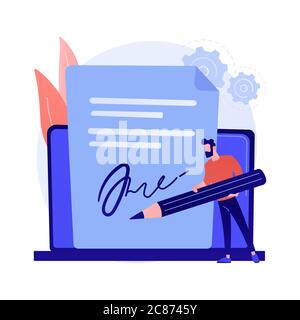 Electronic signature vector concept metaphor Stock Vector