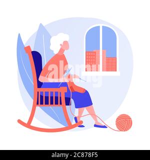 Loneliness of elderly people vector concept metaphor Stock Vector