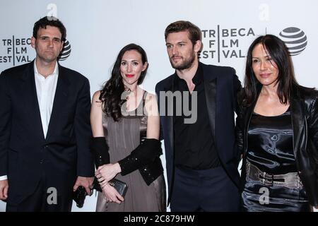 NEW YORK, NY - APRIL 18: Actor Alex Pettyfer with guests  attends the 'Elvis & Nixon' Premiere during the 2016 Tribeca Film Festival at BMCC John Zucc Stock Photo