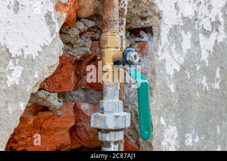 Plumbing repair work, fix water leak, replacement of union joint and value Stock Photo