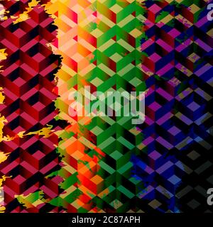 abstract geometric background, with paint strokes and splashes Stock Vector