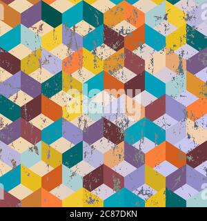 abstract geometric background, seamless zigzag pattern, grungy Stock Vector