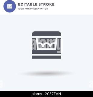 Pet Bed icon vector, filled flat sign, solid pictogram isolated on white, logo illustration. Pet Bed icon for presentation. Stock Vector