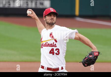 St. Louis, United States. 21st July, 2020. St. Louis Cardinals pitcher Dakota Hudson delivers a pitch during a inter-squad game at Busch Stadium in St. Louis on Tuesday, July 21, 2020. Photo by Bill Greenblatt/UPI Credit: UPI/Alamy Live News Stock Photo