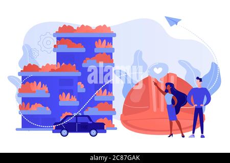 Vertical green city concept vector illustration Stock Vector Image ...