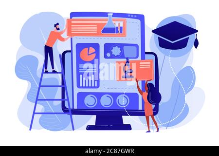 Learning management system concept vector illustration. Stock Vector