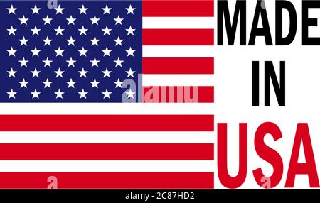 Made in USA, American flag icon logo vector template Stock Vector